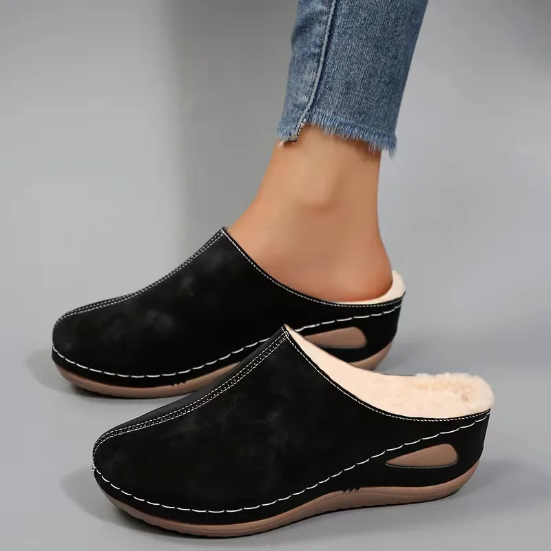 Women's Warm Non-Slip Winter Slippers – Wide Fit Available