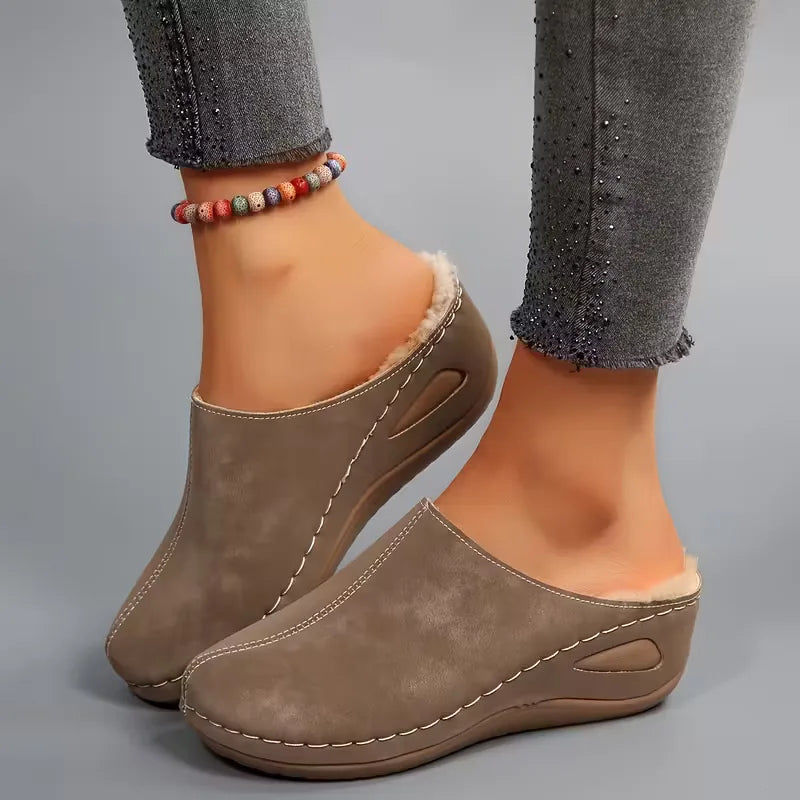 Women's Warm Non-Slip Winter Slippers – Wide Fit Available