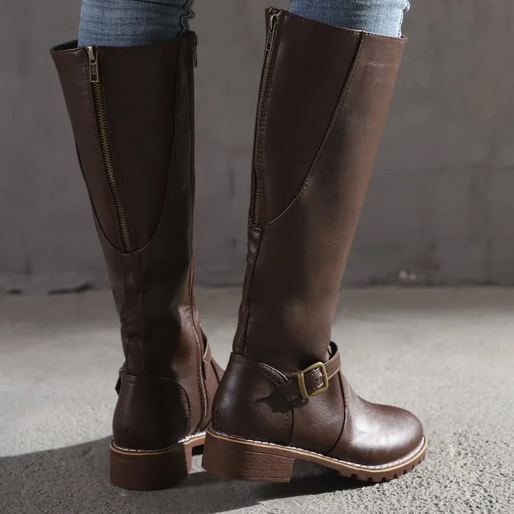 Women's Waterproof Leather Winter Boots - Wide Fit, Arch Support