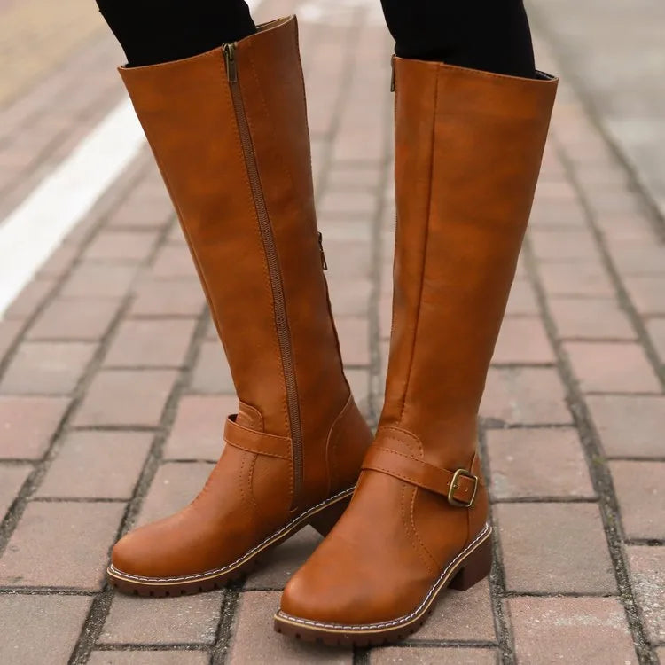 Women's Waterproof Leather Winter Boots - Wide Fit, Arch Support