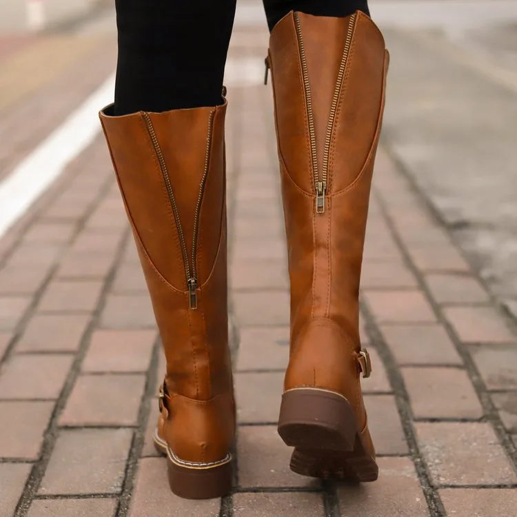 Women's Waterproof Leather Winter Boots - Wide Fit, Arch Support