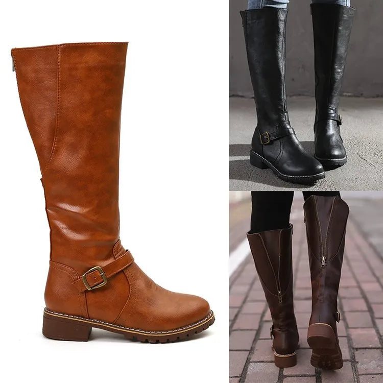 Women's Waterproof Leather Winter Boots - Wide Fit, Arch Support