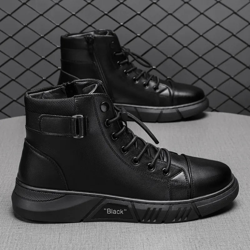 Men’s Genuine Leather Fleece-Lined Orthopaedic Waterproof Boots
