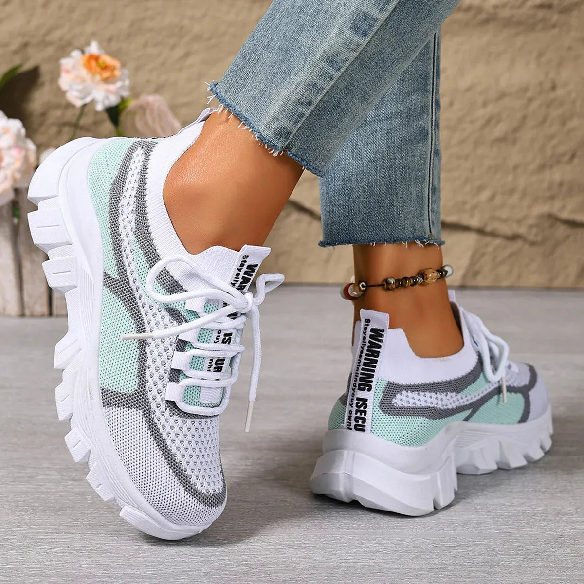 Women's Lightweight Breathable Thick-Sole Trainers