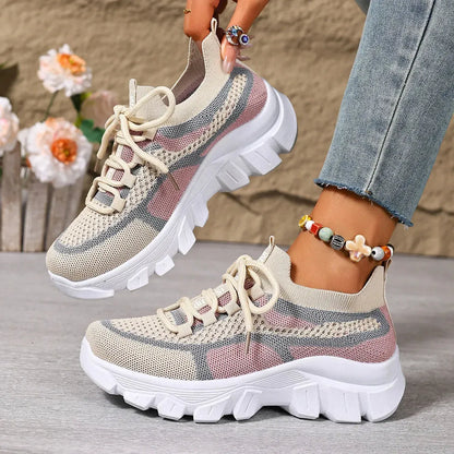 Women's Lightweight Breathable Thick-Sole Trainers