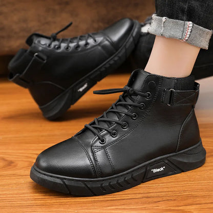 Men’s Genuine Leather Fleece-Lined Orthopaedic Waterproof Boots