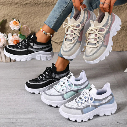 Women's Lightweight Breathable Thick-Sole Trainers