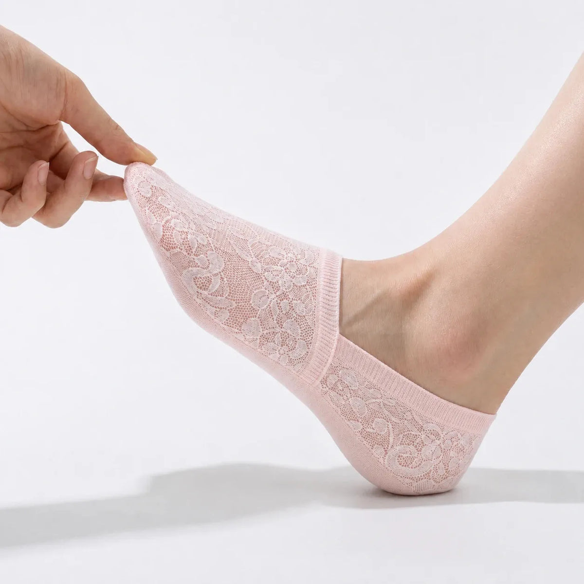 Zorvia Floral Lace No-Show Socks