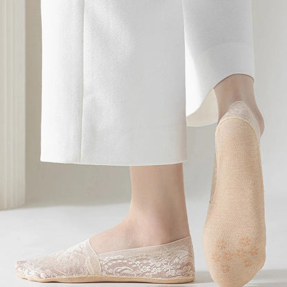 Zorvia Floral Lace No-Show Socks