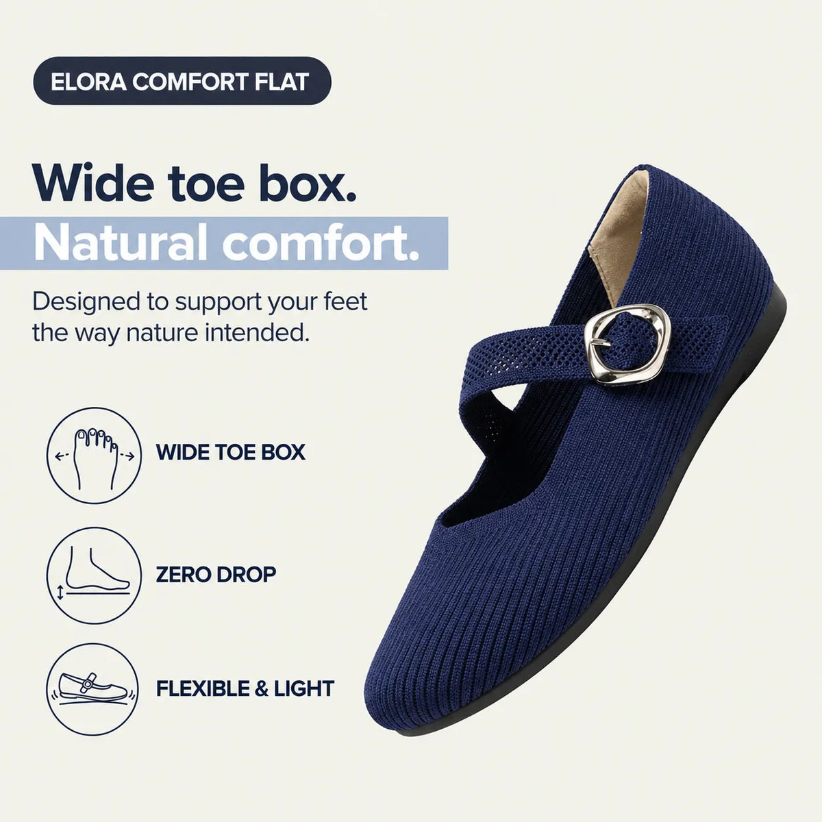 Zorvia WideStep Comfort Mary Jane Flats