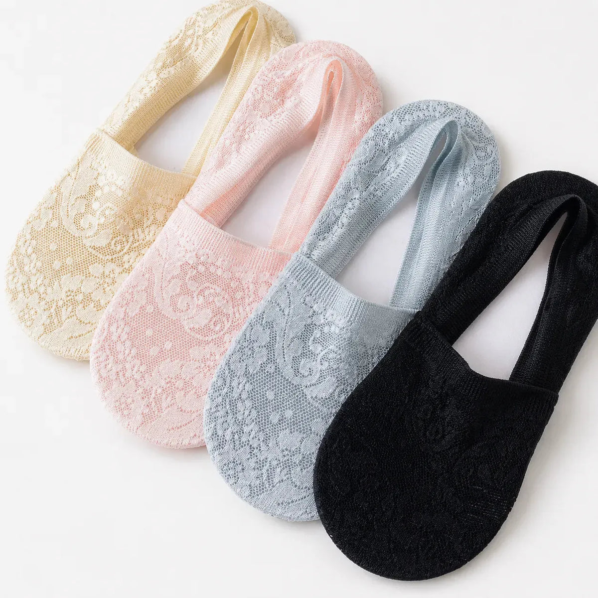 Zorvia Floral Lace No-Show Socks