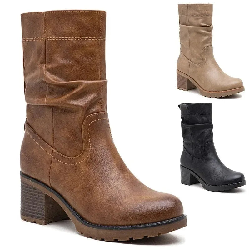 Fax Suede Ankle Boots