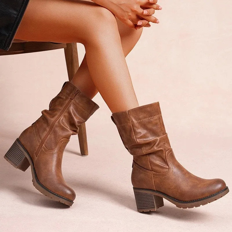 Fax Suede Ankle Boots