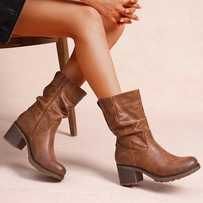 Fax Suede Ankle Boots