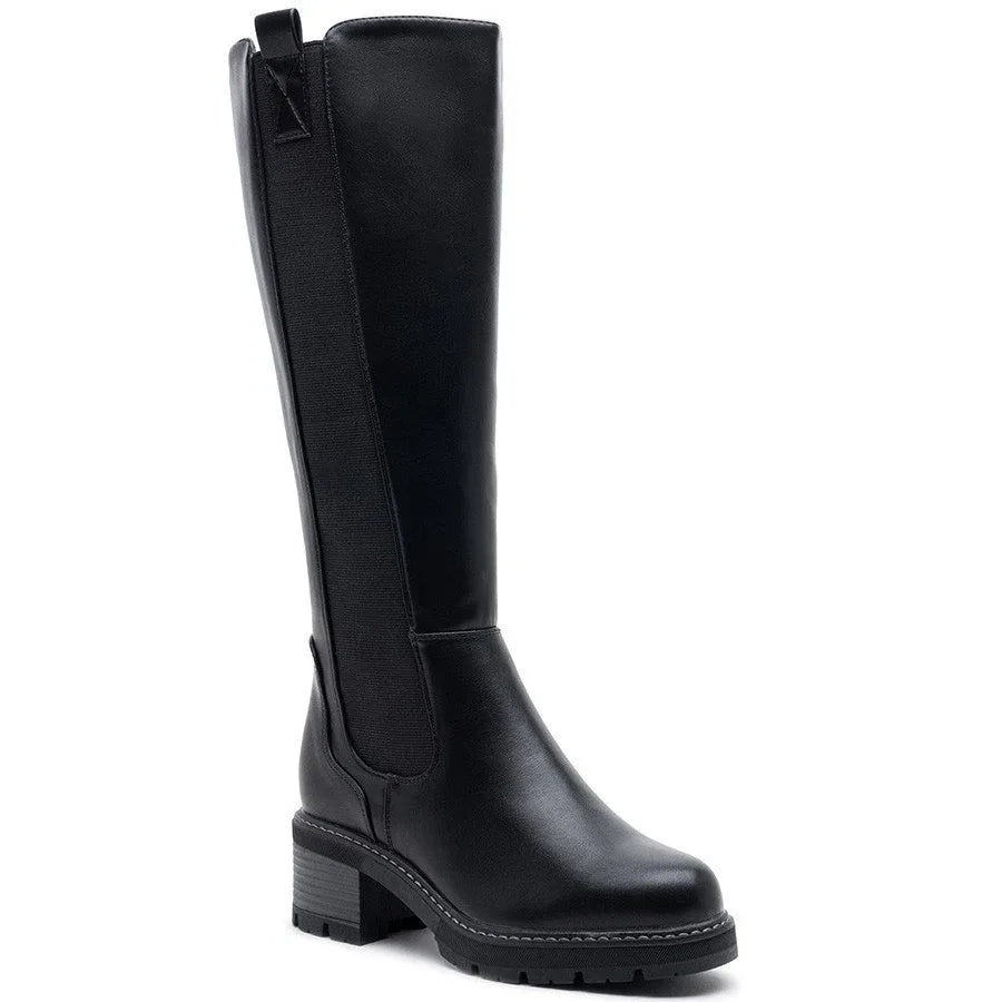 Faux Suede Knee High Stretch Boot