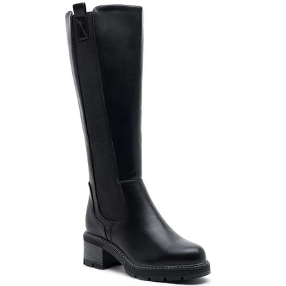 Faux Suede Knee High Stretch Boot